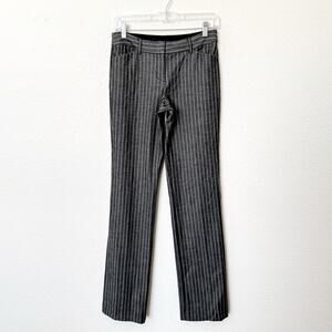 [Express] Charcoal Pinstripe Editor Barely Boot Low Rise Trouser Pants Sz 2 Long